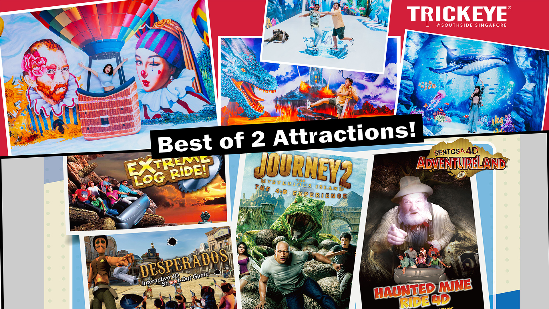(Child) Trickeye @ Southside Admission + Sentosa 4D AdventureLand - 4-in-1 Combo (Up to 25% Off)